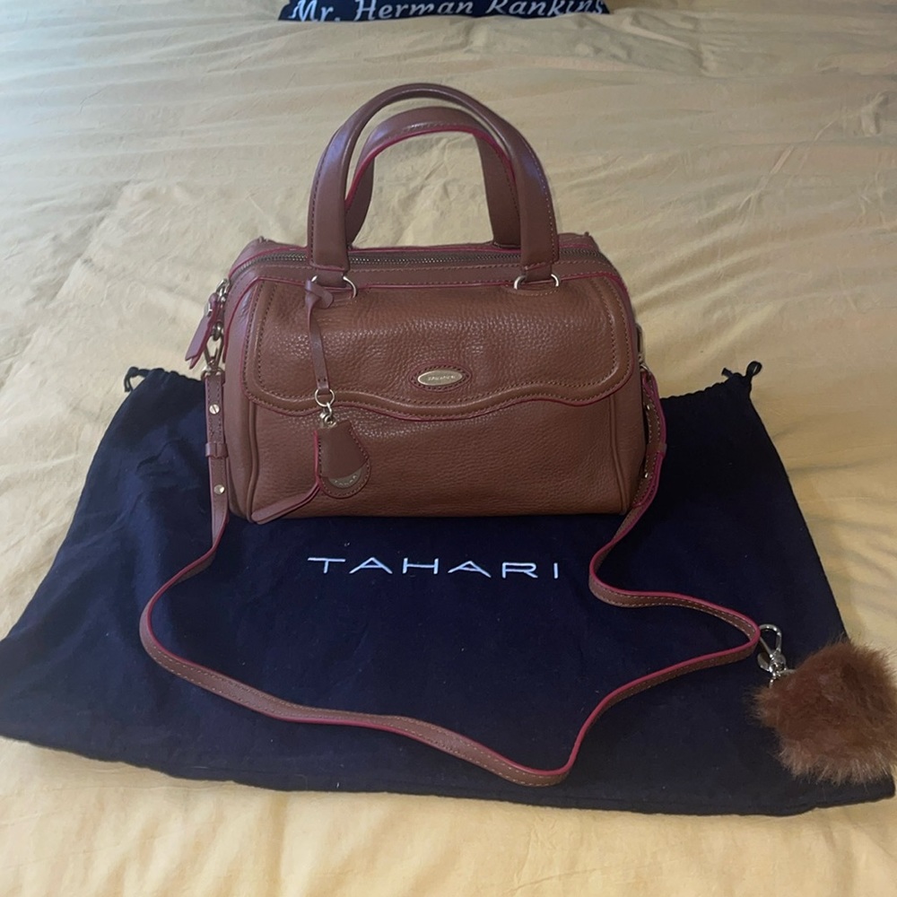 Tahari leather satchel